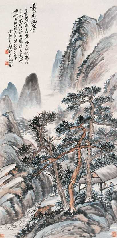赵云壑 1922年作 秀木幽亭 立轴